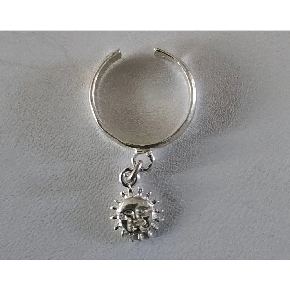 NEW~Super Cute 925 Sterling Silver Dangling Celestial Sun Toe Ring
